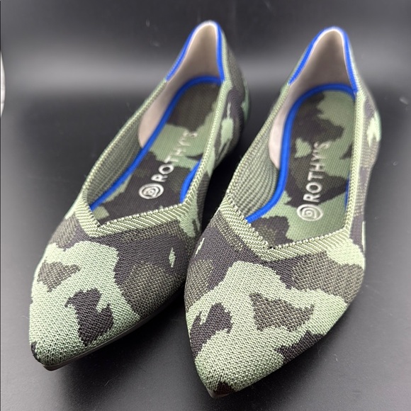 Rothy's Shoes - Rothy's Green and Black Flats with Camouflage Design